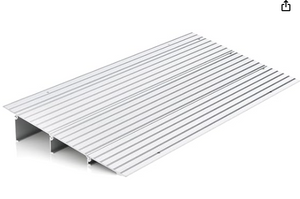 Door Threshold Ramp with Non-Slip Surface, Adjustable Aluminum Door Entry Ramps for Wheelchairs, Scooters, Power Chairs, 700LBS Load Capacity (3" Rise)