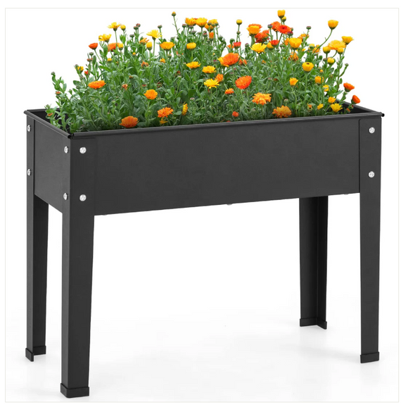Metal Raised Garden Bed with Legs and Drainage Hole - Unassembled