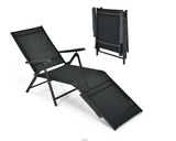 SPECIAL, Patio Folding Chaise Lounge Chair Outdoor Recliner, Black, 1 Box, unassembled