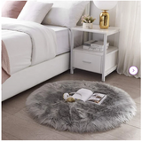 6' Round Gennine Faux Fur Area Rug