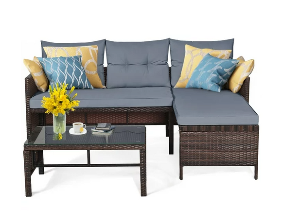 Special, customer return, Outdoor Sectional - Assembled, cushions slightly faded, special