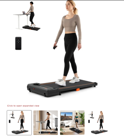 2.5HP Under Desk Treadmill with Remote Control for Home Office-Black (Capacity-340 lbs)