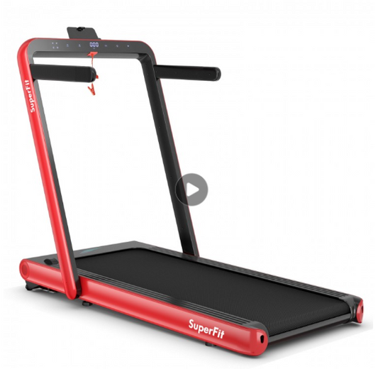 *CLEARANCE SPECIAL* 4.75HP 2 In 1 Folding Treadmill with Remote APP Control-RED (I Box)