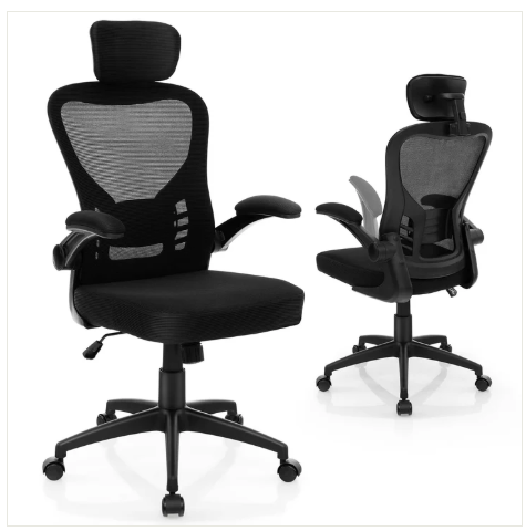 Ergonomic Mesh Office Chair, Home Office Desk Chair with Adjustable Headrest and Lumbar Support