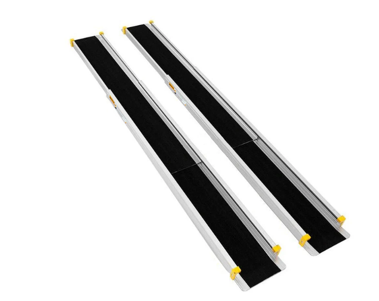 Adjustable  Wheelchair  Aluminum Ramp, with safety channels