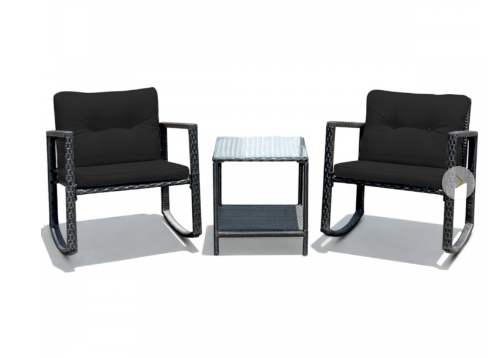 2 Piece Patio Rocking Set - Black (Assembled) (Coffee Table not included)