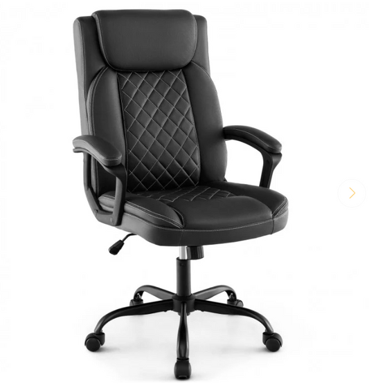 High Back Ergonomic Executive Chair with Thick Headrest Cushion-Black, assembled