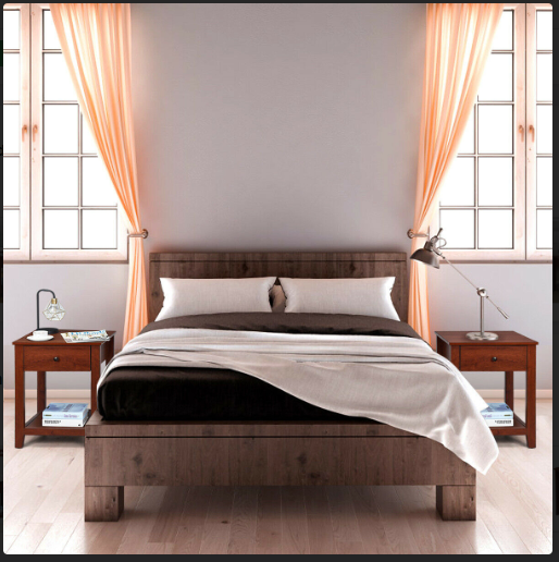 Set of 2 Nightstand with Storage Shelf and Pull Handle. (See note)