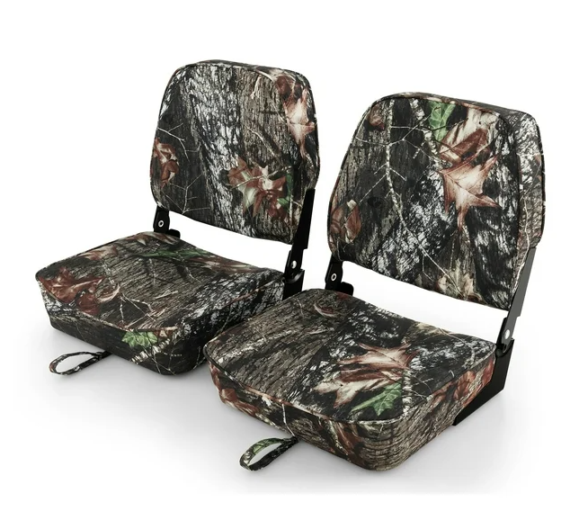 Costway 2-Piece Folding Boat Seat Set with Sponge Padding & Aluminum Hinges Low Back