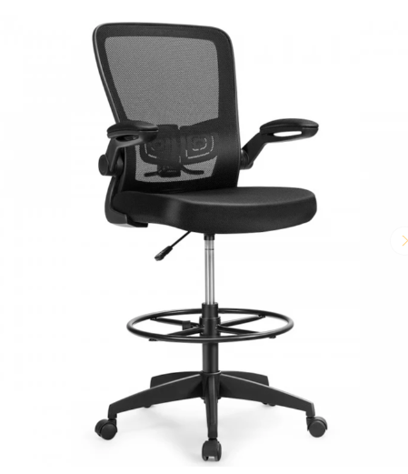 Adjustable Height Mid Back Mesh Drafting Office Chair