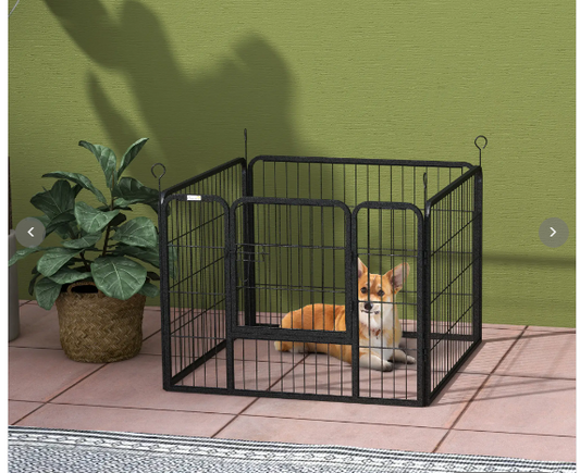 PawHut Metal Pet Playpen with Gate Indoor Outdoor for Small Animal (1 Box)