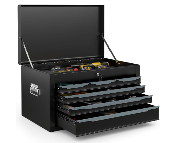 IRONMAX 6 Drawer Tool Box, 24" Lockable Toolbox with Top Tray (Scratch and Dent)
