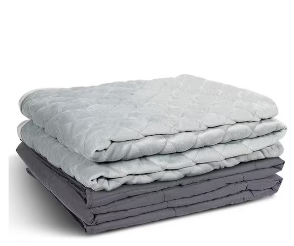 Grey Soft 100% Cotton, 48 in. x 72 in. 20 lbs. Weighted Blanket