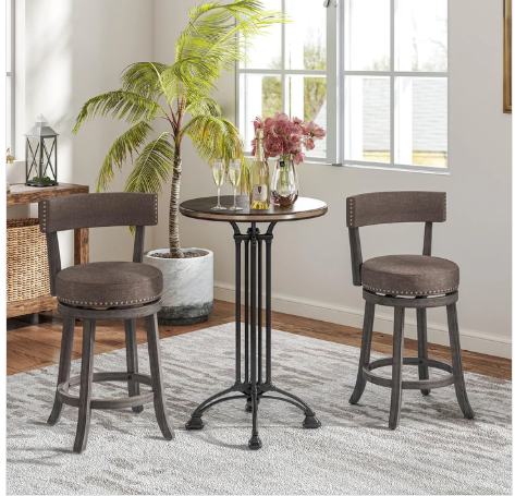Set of 2 - 26" Bar Stools Set, Swivel Counter Height Bar Chairs with Footrest [Scratch and Dent] (Assembled)