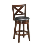 Swivel Stool 24'' Counter Height X-Back Upholstered Dining Chair Kitchen