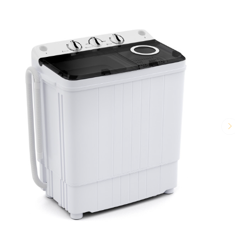 17.6lbs Compact Portable Washer Twin Tub Combo with Pump Drain