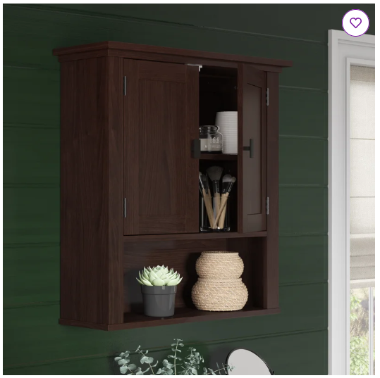 Two-Door Bathroom Wall Mount Storage Medicine Cabinet (1 Box, Unassembled)