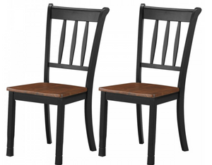 2 Pieces Solid Whitesburg Spindle Back Wood Dining Chairs