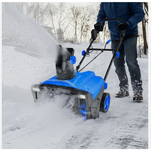 End of season SPECIAL, 20" Electric Snow Thrower Powerful Garden 120V 15A W/ 180° Rotatable Chute Blue