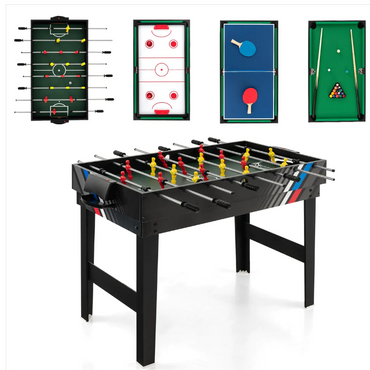 4-in-1 Multi Game Table, 49 Inch Combination Game Tables with Adult Size Foosball Table, 1 box