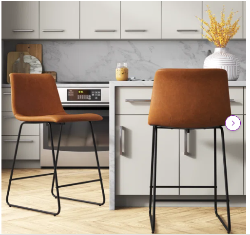 Liekele Commercial Grade LeatherSoft Upholstered Bar & Counter Stools (Set of 2)