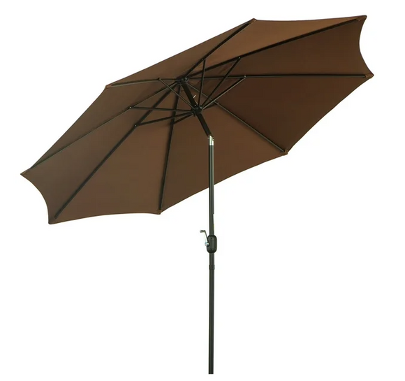 SPECIAL, 9Ft Outdoor Market Patio Table Umbrella Push Button Tilt Crank Lift - Brown (Copy)