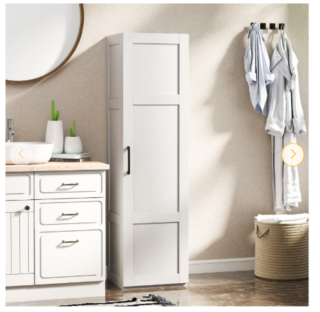 Tall Storage Cabinet with 4 Storage Shelves for Bathroom Living Room