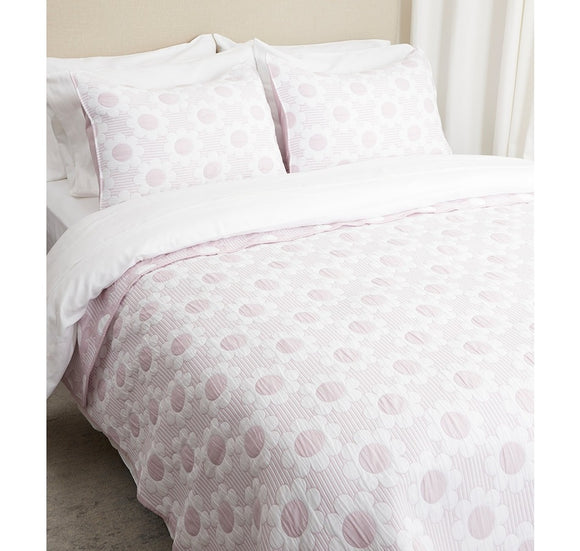 HomeSuite Essentials Cotton Blend Daisy Matelasse Quilt Set - QUEEN