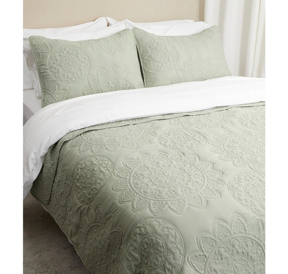 Homesuite Essentials Medallion Matelasse Quilt Set - KING