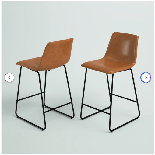 Liekele Commercial Grade LeatherSoft Upholstered Bar & Counter Stools (Set of 2)