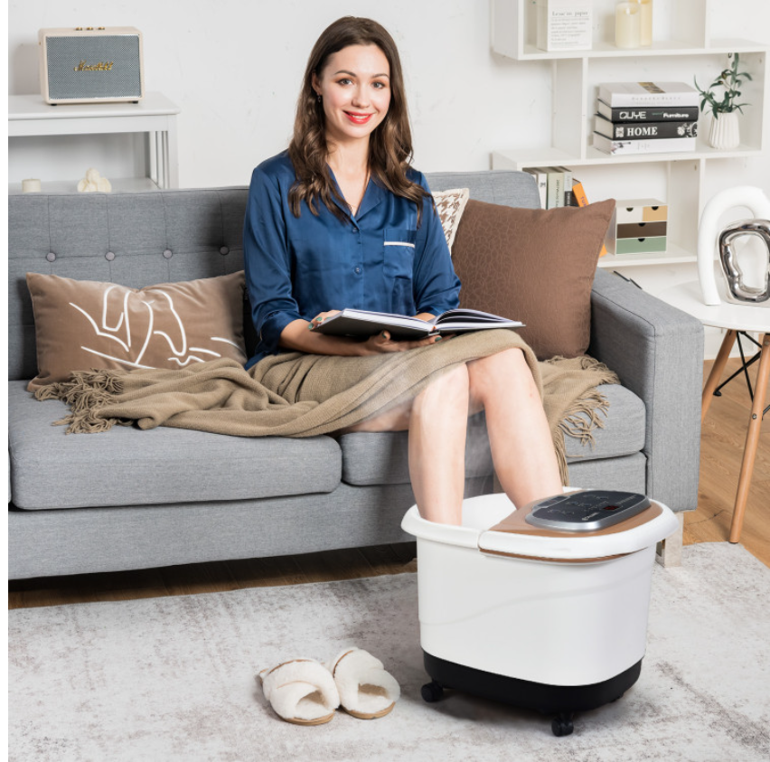 Portable All-In-One Heated Foot Spa Bath Motorized Massager