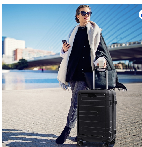 20 Inch Carry-on Luggage PC Hardside Suitcase TSA Lock with Front Pocket and USB Port