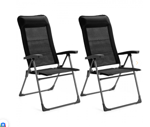 Patio Chair with Adjust Back and Headrest-Black