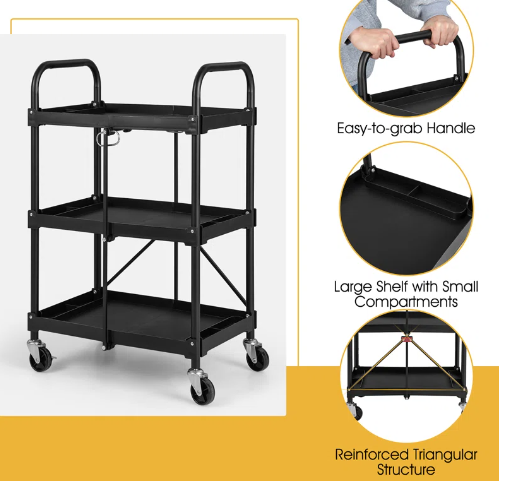 38'' H x 24'' W Utility Cart with Wheels
