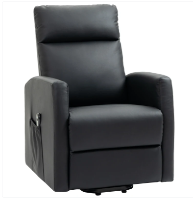 Electric Power Lift Chair with Remote Control, PU, Black