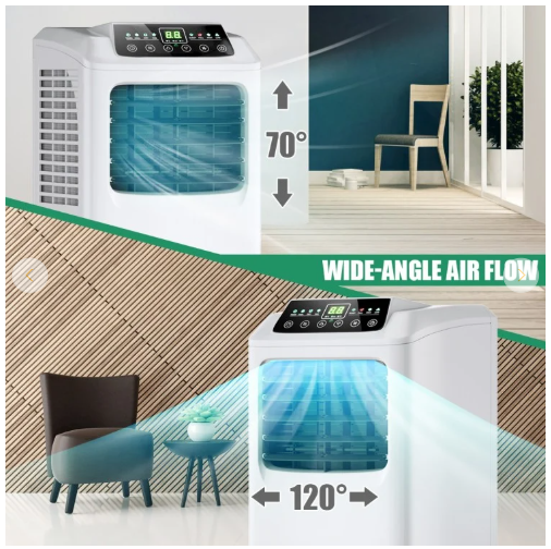 9000 BTU Portable Air Conditioner with Built-in Dehumidifier and Remote Control