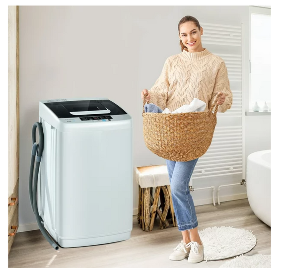 Portable  Full-Automatic Laundry Washing Machine 8.8lbs Spin Washer & Air Dryer