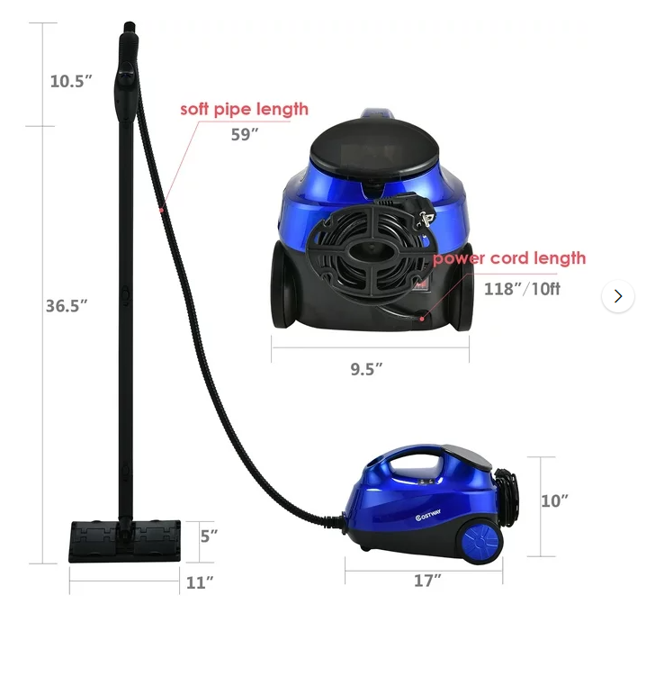 2000W Heavy Duty Steam Cleaner Mop Multi-Purpose W/19 Accessories Blue