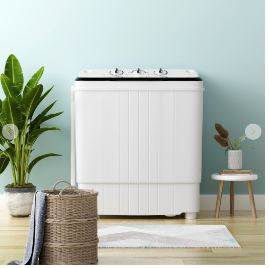 17.6lbs Compact Portable Washer Twin Tub Combo with Pump Drain