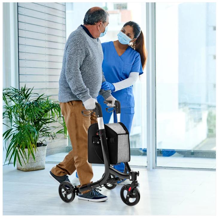 3-Wheel Rolling Walker with Adjustable Handle-Black