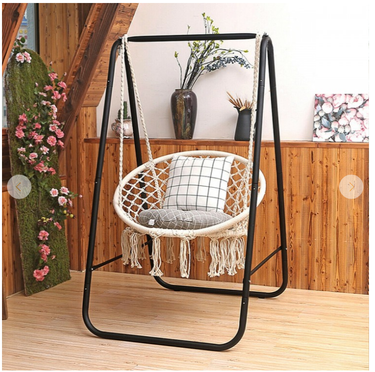 Cushioned Hammock Swing Chair with Hanging Kit-Beige