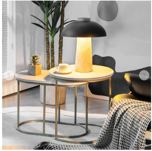 Modern Marble Look Stacking Nesting Coffee Table Set (Assembled)