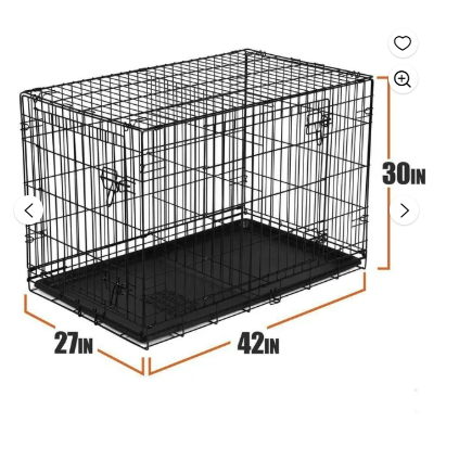 42 Inch Life Double-Door Metal Wire Dog Crate (1 Box)