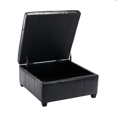 Amariyah Faux Leather Square Storage Ottoman (Scratch and Dent)