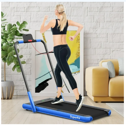 CLEARANCE SPECIAL-Folding Under Desk Treadmill-Blue(Max265 LBS)-Shipping Damage