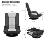 360-Degree Swivel Gaming Floor Chair with Foldable Adjustable Backrest