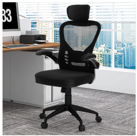 Ergonomic Mesh Office Chair, Home Office Desk Chair with Adjustable Headrest and Lumbar Support