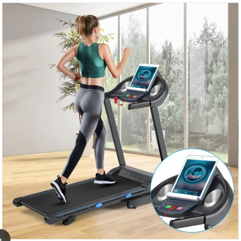 2.25 HP Folding Electric Motorized Power Treadmill with Blue Backlit LCD Display (Shipping Damage)