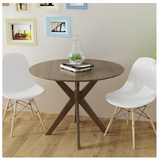 Modern Round Wood Dining Table 35" W/ Solid Wood Legs& Base for Home, Office