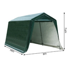 8'x14' Patio Tent Carport Storage Shelter Shed Car Canopy Heavy Duty Green (1 Box, Unassembled)